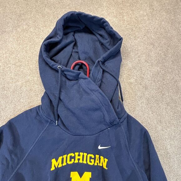 Michigan Wolverines Nike Hoodie Women's Medium Cowl Neck Pullover Navy - Picture 10 of 12